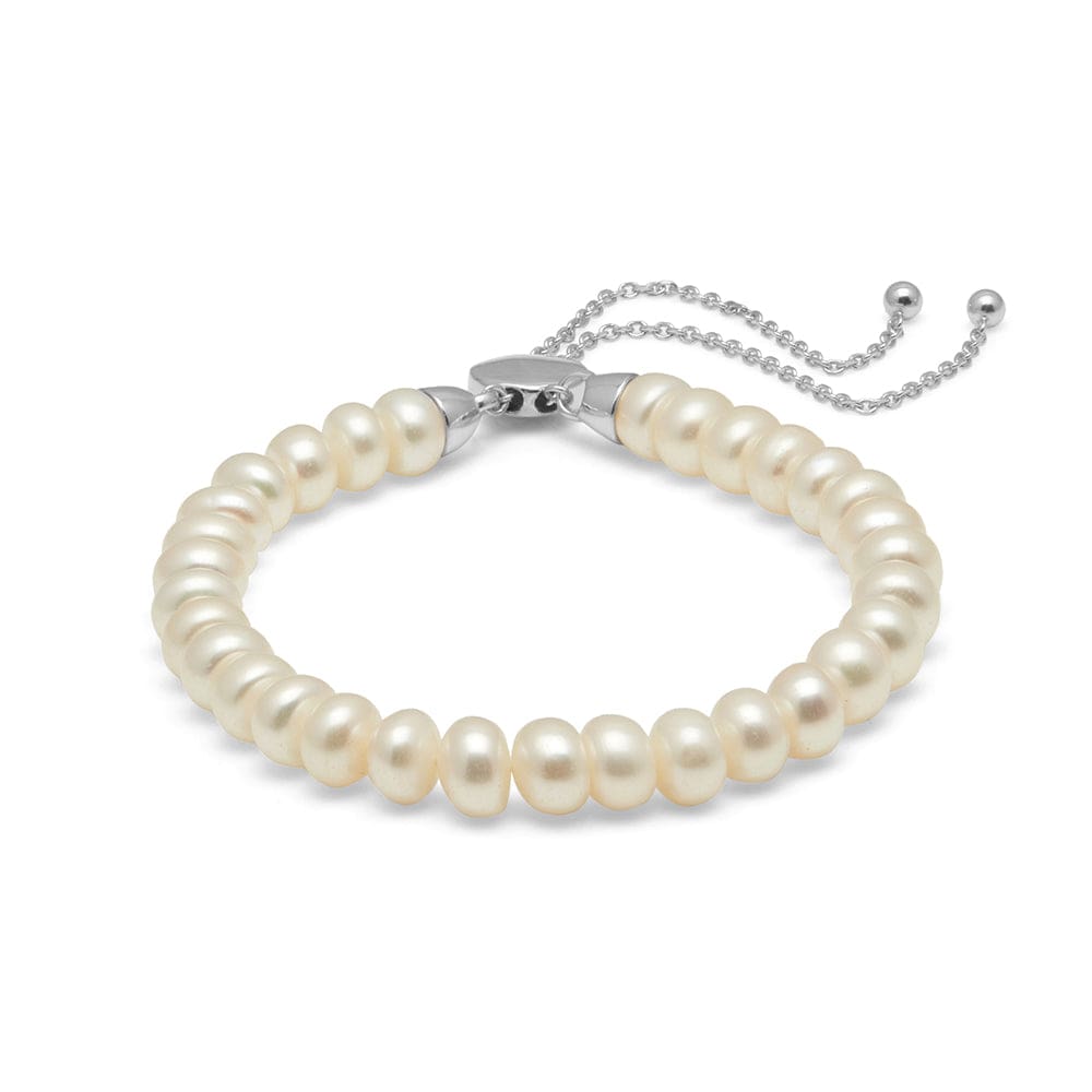 Kyoto Pearl Bracelets 925 Silver Freshwater Pearl Friendship Bracelet with Adjustable 925 Silver Clasp GBKP29