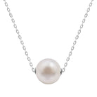 Kyoto Pearl Necklaces White / 925 Silver 10mm Freshwater Pearl & Chain Chic Pendant Necklace with 925 Sterling Silver TKKP213