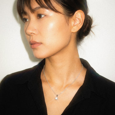 Ottilia Grey Pearl Pendant Necklace 925 Sterling Silver