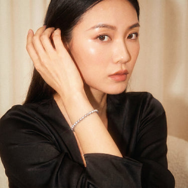 Hellar Grey Pearl Bracelet 925 Sterling Silver 6mm