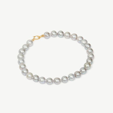 Eda Grey Pearl Bracelet 18ct Gold Plated 6mm Grey