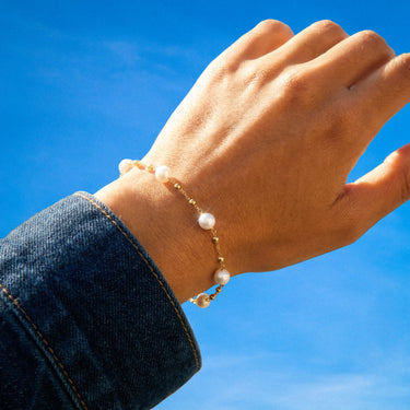 Serena Pearl Bracelet 18ct Gold Plated