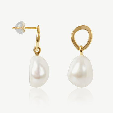 Nola Baroque Pearl Studs 18ct Gold Plated