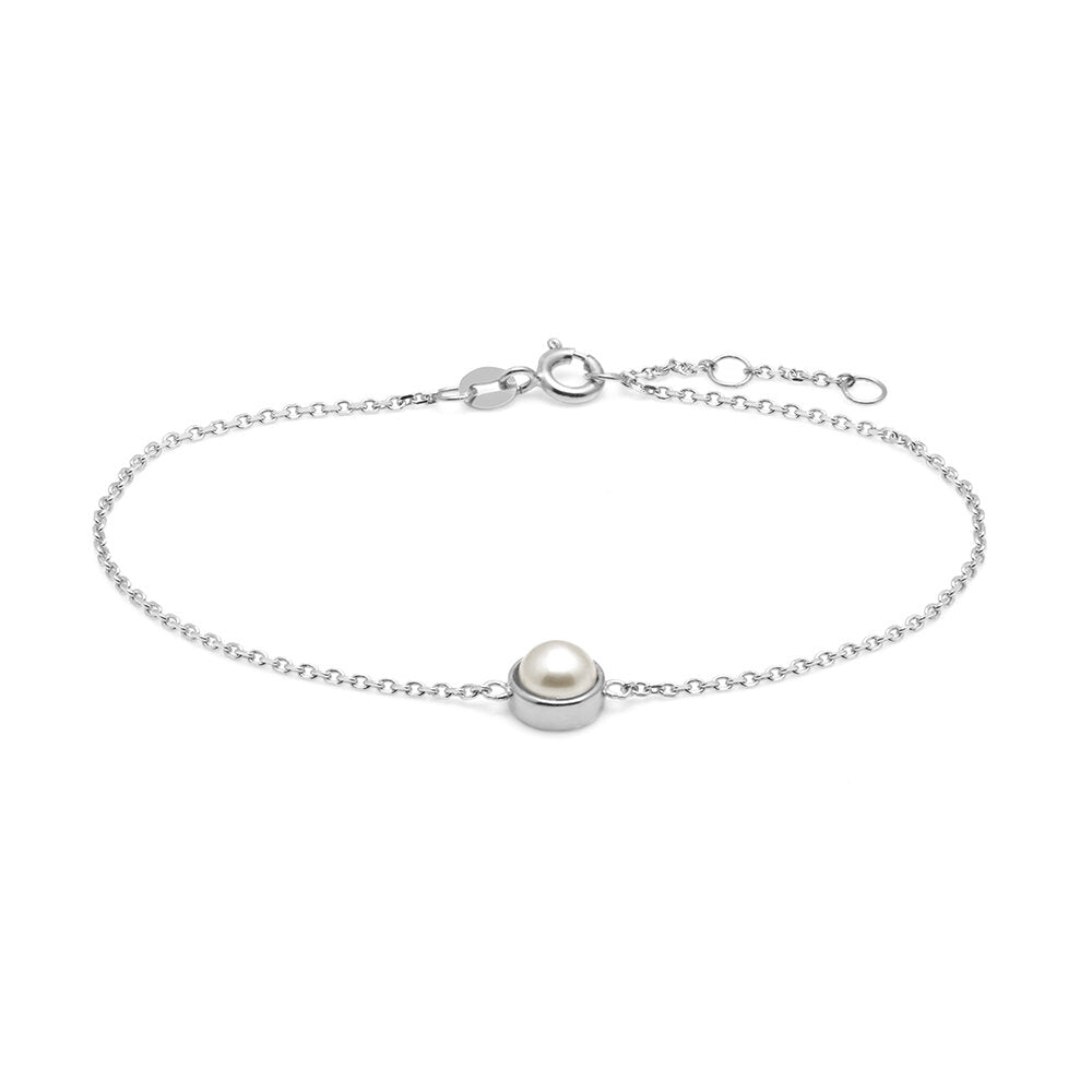 Silver hot sale pearl bracelets