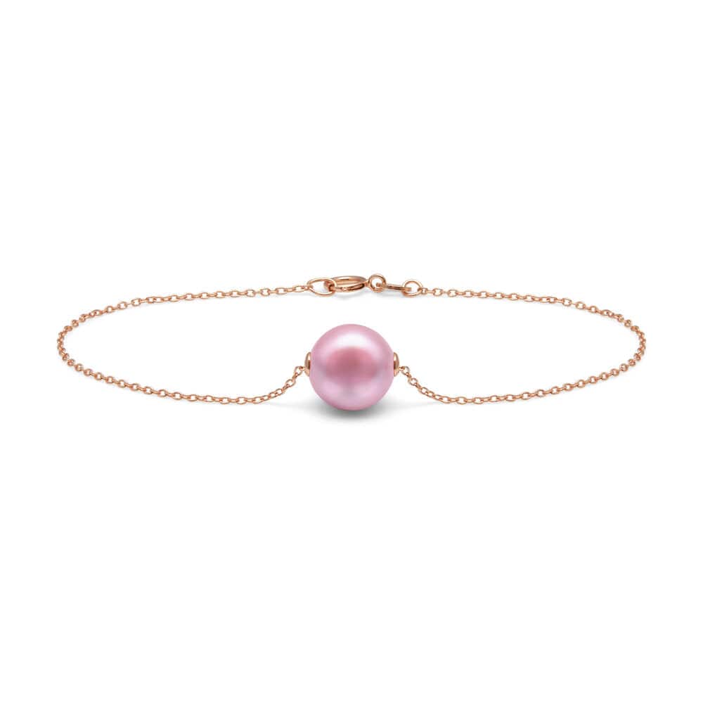 Kyoto Pearl Bracelets Pink / 18k Gold Plated 925 Silver 10mm Chic Freshwater Pearl Pendant Bracelet with 925 Sterling Silver TKKP222