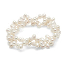 Kyoto Pearl Bracelets White Freshwater Pearl Rice Pearl Twisted 2 Row Stretch Bracelet TKKP031