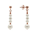 Kyoto Pearl Earrings 18k Rose Gold Plated 925 Silver 5-6mm Freshwater Pearl Drop Statement Earrings with 925 Sterling Silver TKKP136