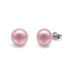 Kyoto Pearl Earrings Pink / 925 Silver / 10mm Freshwater Pearl Stud Earrings with 925 Sterling Silver TKKP003