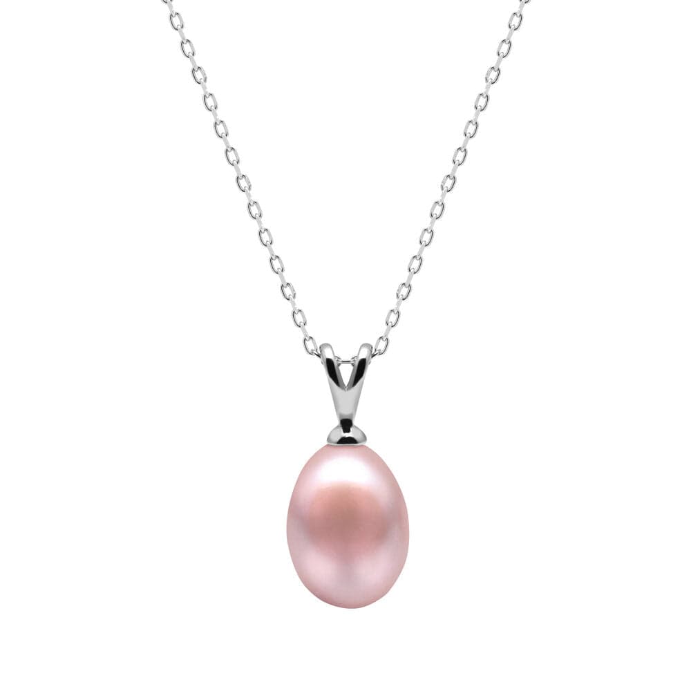Kyoto Pearl Necklaces 10mm Freshwater Pearl Drop Pendant with 925 Sterling Silver