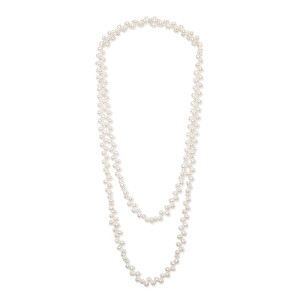 Kyoto Pearl Necklaces 60 Inch White 6-7mm Freshwater Pearl Necklace SHM19C21