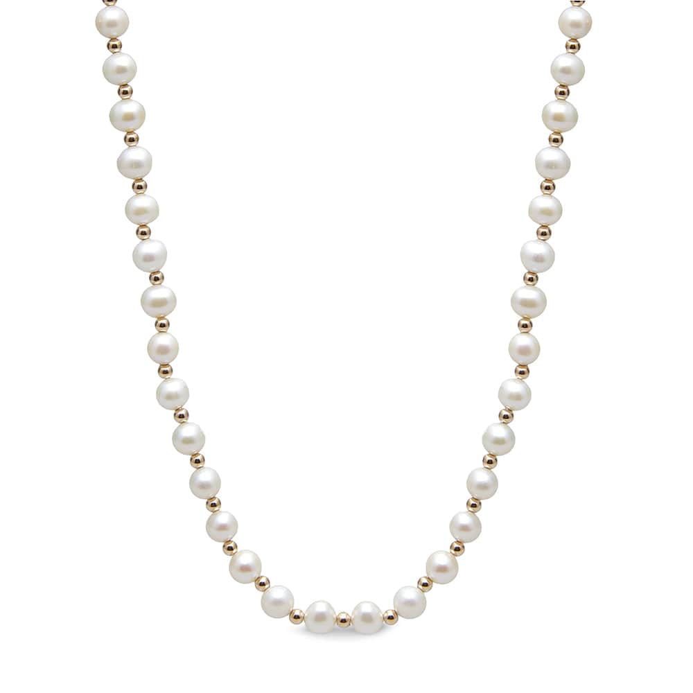 Kyoto Pearl Necklaces Freshwater Pearl Necklace with 9K Gold Rondels