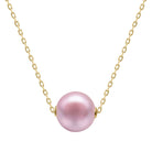 Kyoto Pearl Necklaces Pink / 18k Gold Plated 925 Silver 10mm Freshwater Pearl & Chain Chic Pendant Necklace with 925 Sterling Silver TKKP221