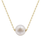 Kyoto Pearl Necklaces White / 18k Gold Plated 925 Silver 10mm Freshwater Pearl & Chain Chic Pendant Necklace with 925 Sterling Silver TKKP215