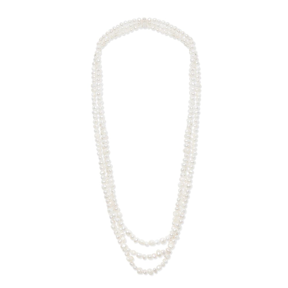 Kyoto Pearl Necklaces White 30-34 Inch White & Natural 6-11mm Freshwater Pearl Necklace SHM19C16