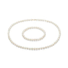 Kyoto Pearl Sets White Freshwater Potato Pearl Necklace & Bracelet Set with 9K Gold SHM19C47